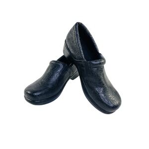 Vionic Bethanee Black Embossed Floral Clogs Mules Slip On Shoes Womens 9M
